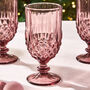 Set Of Four Vintage Embossed Coloured Wine Glasses, thumbnail 6 of 11