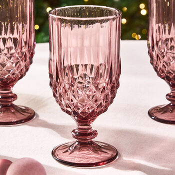 Set Of Four Vintage Embossed Coloured Wine Glasses, 6 of 11