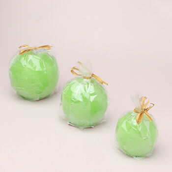G Decor Georgia Lime Green Ombre Sphere Ball Candles, 7 of 7