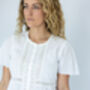 Women's White Cotton Nightdress Carolyn, thumbnail 6 of 6