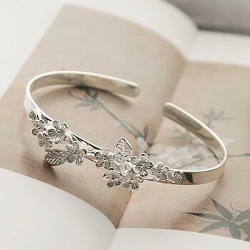 Sterling Silver Forget Me Not Cuff, 6 of 7
