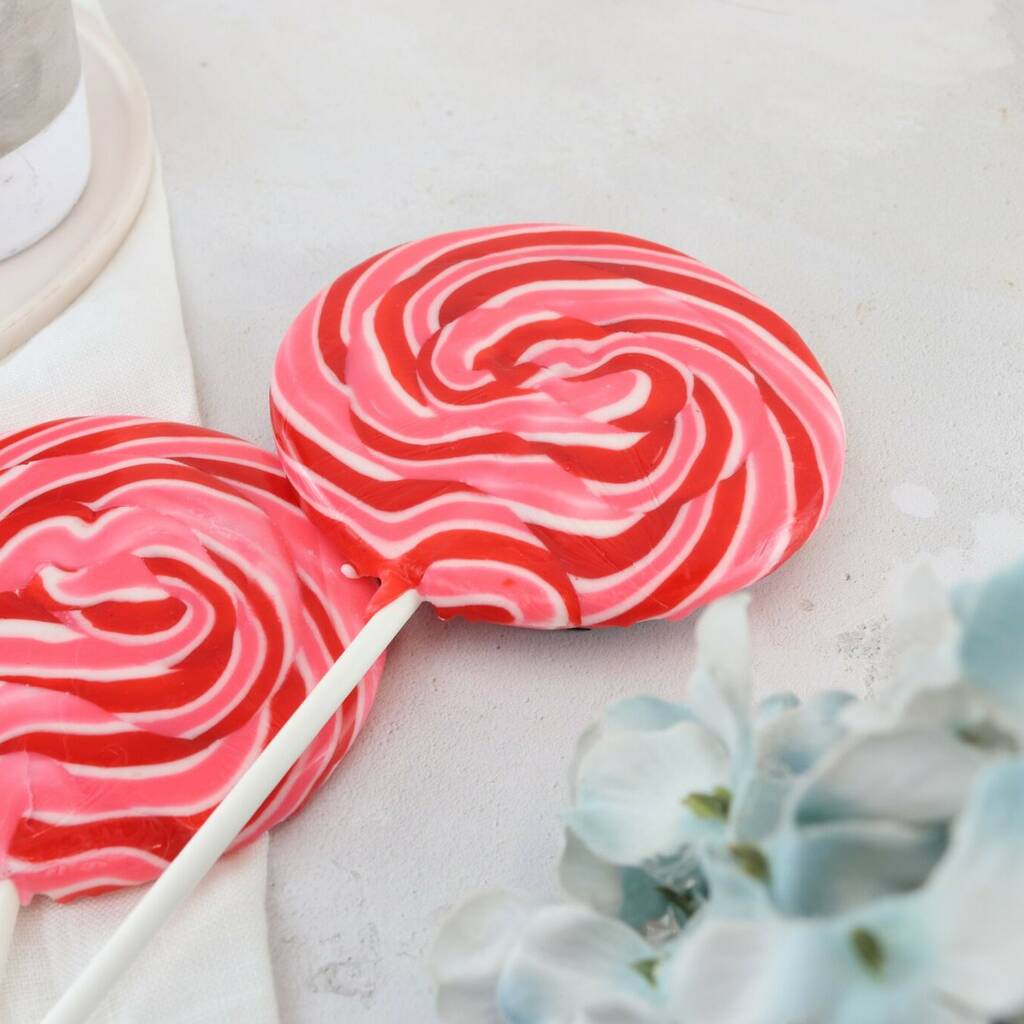 Giant Strawberries And Cream Lollipop By Holly's Lollies
