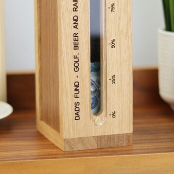 Personalised Solid Oak Money Box, 4 of 10