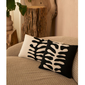 Organic Shape Wool And Cashmere Knitted Cushion Rectangular White, 2 of 3