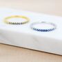 Sapphire Blue Ombre Half Eternity Ring Sterling Silver, thumbnail 1 of 11