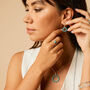 Halo Radiance Turquoise Silver/Gold Statement Earrings, thumbnail 8 of 12