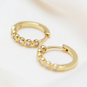 Gold Plated Gemstone Hoop Earrings, 9 of 9