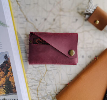 Dark Cherry Red Leather Wallet, 2 of 8