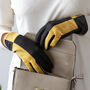 Harlequin Colourblock Suede Touch Screen Gloves, thumbnail 1 of 12
