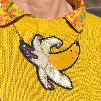 Chocolate Banana Split Real Leather Necklace, 2 of 4