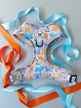 Safari Print Dog Harness Bundle Collar And Lead Set, 10 of 12