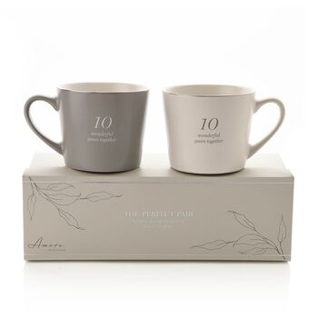10th Anniversary 10 Years Couples Mug Gift Set, 2 of 4