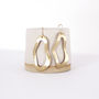 Molten Organic Shape Brass Earrings, thumbnail 2 of 4