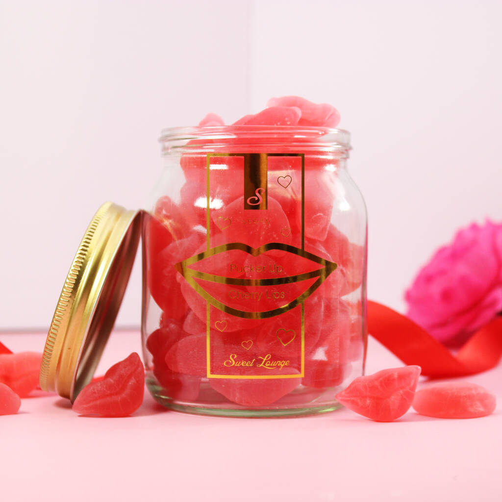 Vegan Cherry Lips Jar. Gluten Free By Sweet Lounge