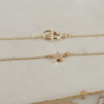 Little Solid Gold Star Necklace, 4 of 6