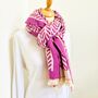 Pink And Cream Reversible Super Soft Scarf, thumbnail 2 of 6