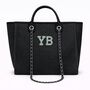 Personalised Black Large Custom Chain Initial Tote Bag, thumbnail 3 of 8