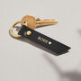 Personalised Leather Keyring + Gold Leopard Print, thumbnail 5 of 6