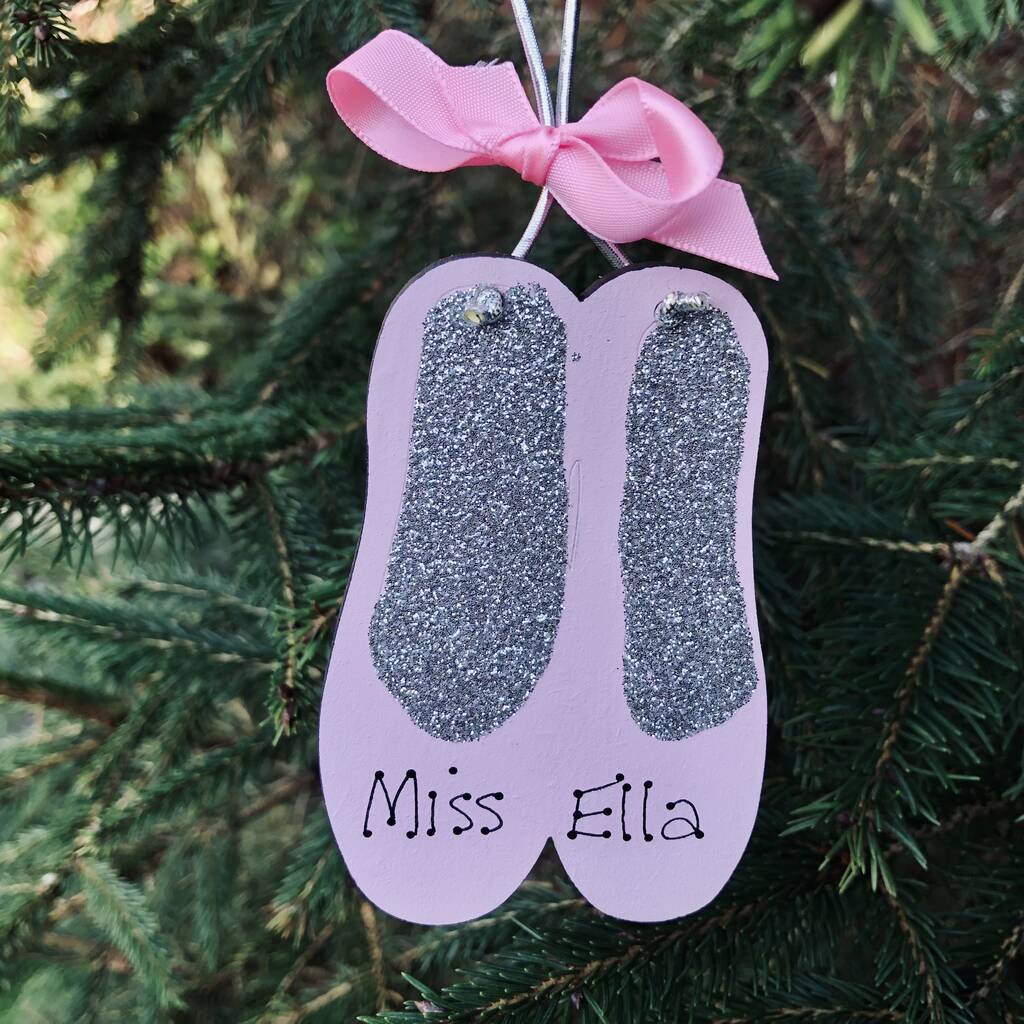 Personalised Ballet Slippers Christmas Tree Decoration, 1 of 6
