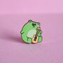 Frog Playing Guitar Enamel Pin, thumbnail 2 of 5