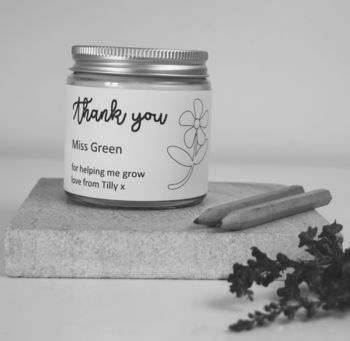 Personalised Thank You For Helping Me Grow Candle, 5 of 6