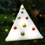 White Red And Gold Fused Glass Tree Ornament, thumbnail 5 of 7