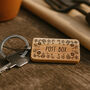 The Potting Shed 'Post Box' Oak Rectangle Keyring | Accessory | Handbag | Keychain, thumbnail 1 of 2