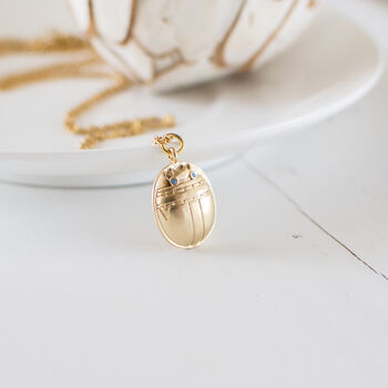 Gold Plated Scarab Beetle Necklace, 6 of 7