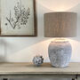 Large Ribbed Pale Grey Distressed Table Lamp Base, thumbnail 10 of 12