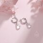 Sterling Silver Natural Faceted Crystal Huggie Hoop Earrings, thumbnail 4 of 9