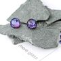 Large Purple Fused Glass Sterling Silver Stud Earrings, thumbnail 1 of 8