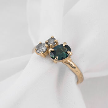 'Daphne' Sapphire Salt And Pepper Engagement Ring By Anvil and Ivy ...