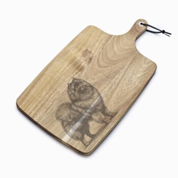 Personalised Keeshond Engraved Acacia Serving Board, 9 of 10