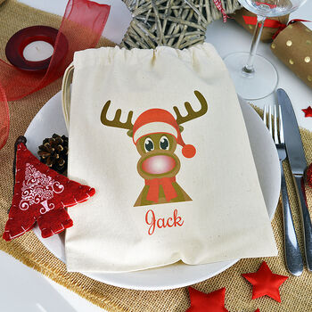 Personalised Rudolph Christmas Gift Bag, 4 of 4