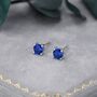 Sapphire Blue Cz Stud Earrings, thumbnail 5 of 9