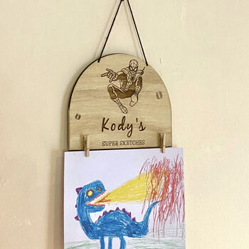 Personalised Artwork Hanger Kids Drawing Holder, 2 of 8