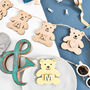 Personalised Wooden Bunting Teddy And Name, thumbnail 2 of 8