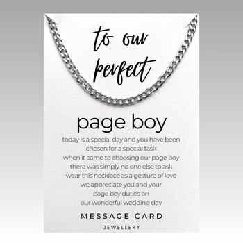 Curb Chain Perfect Page Boy Thank You Message Gift, 4 of 6