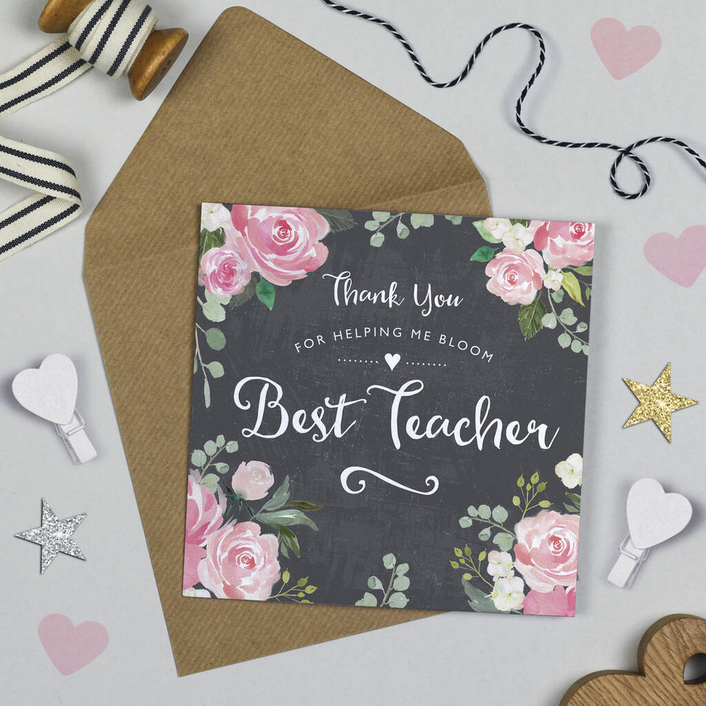 Chalkboard Thank You Best Teacher Card By Michelle Fiedler Design