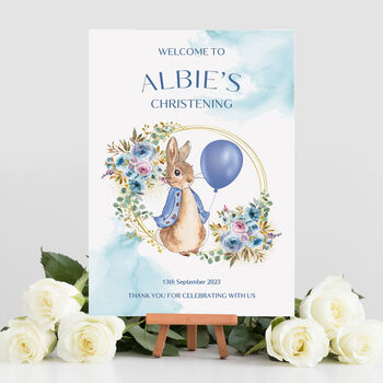 Peter Rabbit Christening Sign And Selfie Frame, 4 of 4