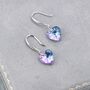 Alexandrite Cz Heart Drop Dangle Earrings In Sterling Silver, thumbnail 7 of 12