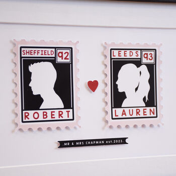 Personalised Love Story Stamps Print For Couple, 4 of 6