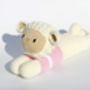 Personalised Hand Knitted Lamb Bed Teddy Barbra, thumbnail 3 of 10