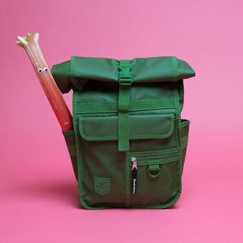 Rolltop Backpack Green Recycled Nylon, 5 of 7