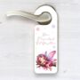 Personalised Bright Pink Fairy Sleeping Door Hanger, thumbnail 2 of 2
