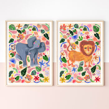 Safari Elephant Nursery Art Print, 4 of 11