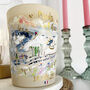 Personalised Hand Painted Wedding Engagement Candle – Custom Art From Your Photos, Names And Dates, thumbnail 1 of 4