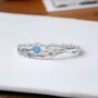 Blue Fire Opal Hinged Bangle In Sterling Silver, thumbnail 2 of 10