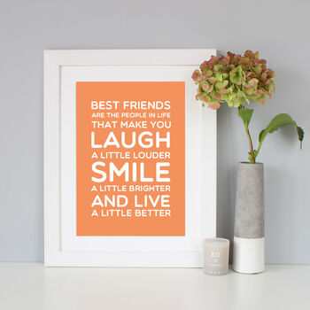 'Best Friend' Gift Quote Print, 12 of 12