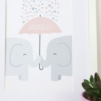 Elephants Nursery New Baby Print Gift, 7 of 10
